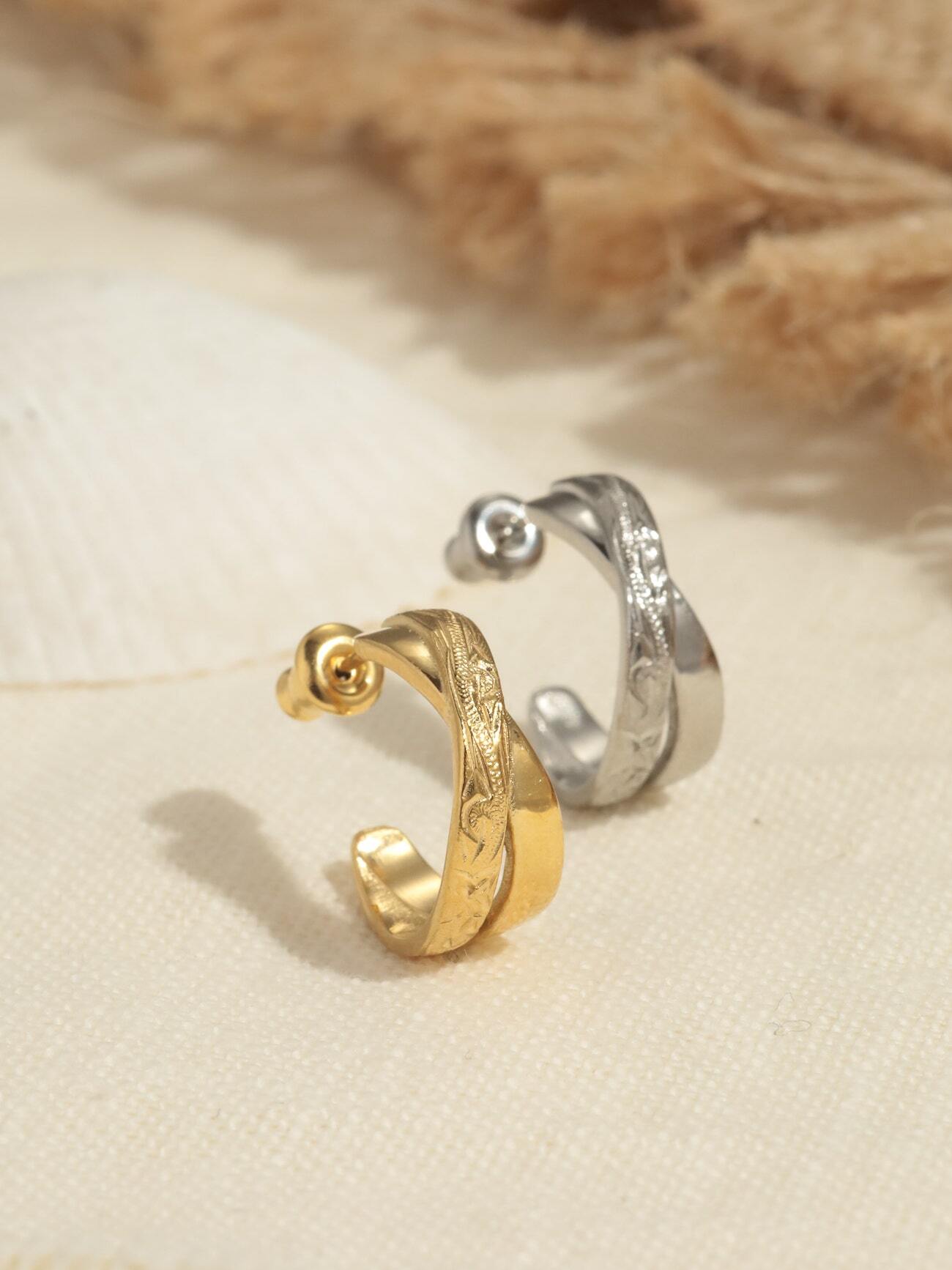 316L hawaiian double hoop pierce（ 片耳用 ）#p13 | rani