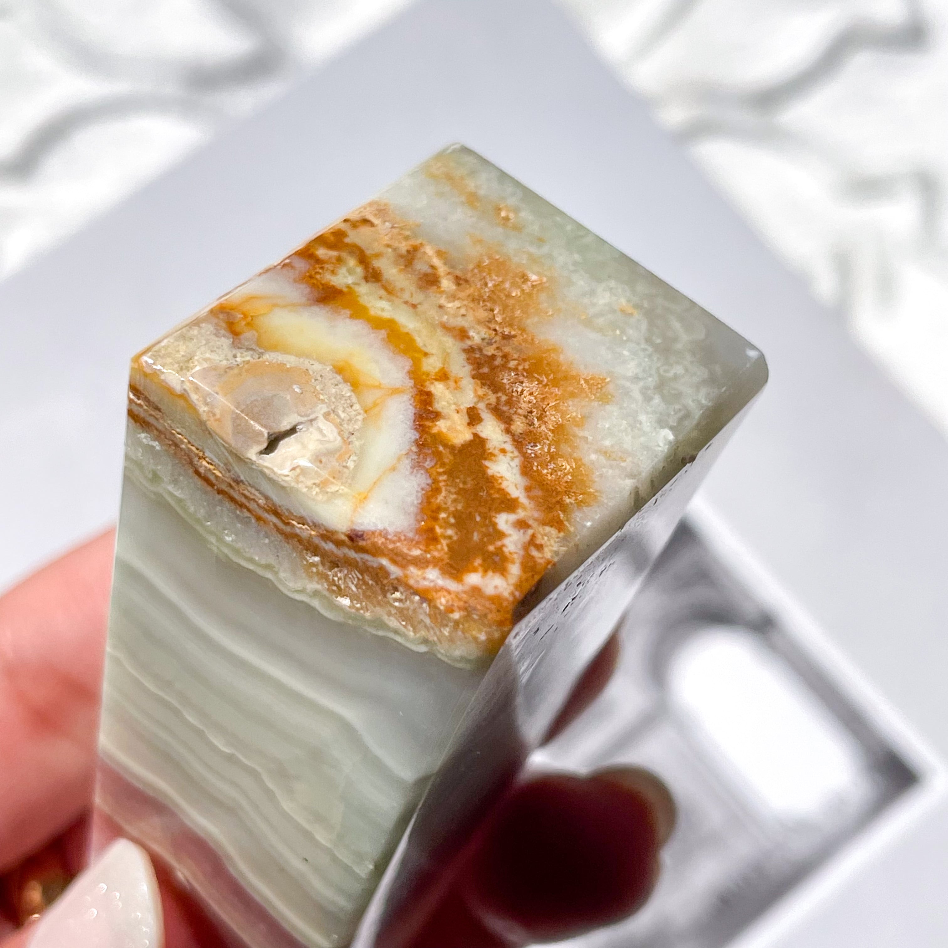 Pink Banded Calcite Point 7 ✧ ピンクバンデッドカルサイト | FLUXY