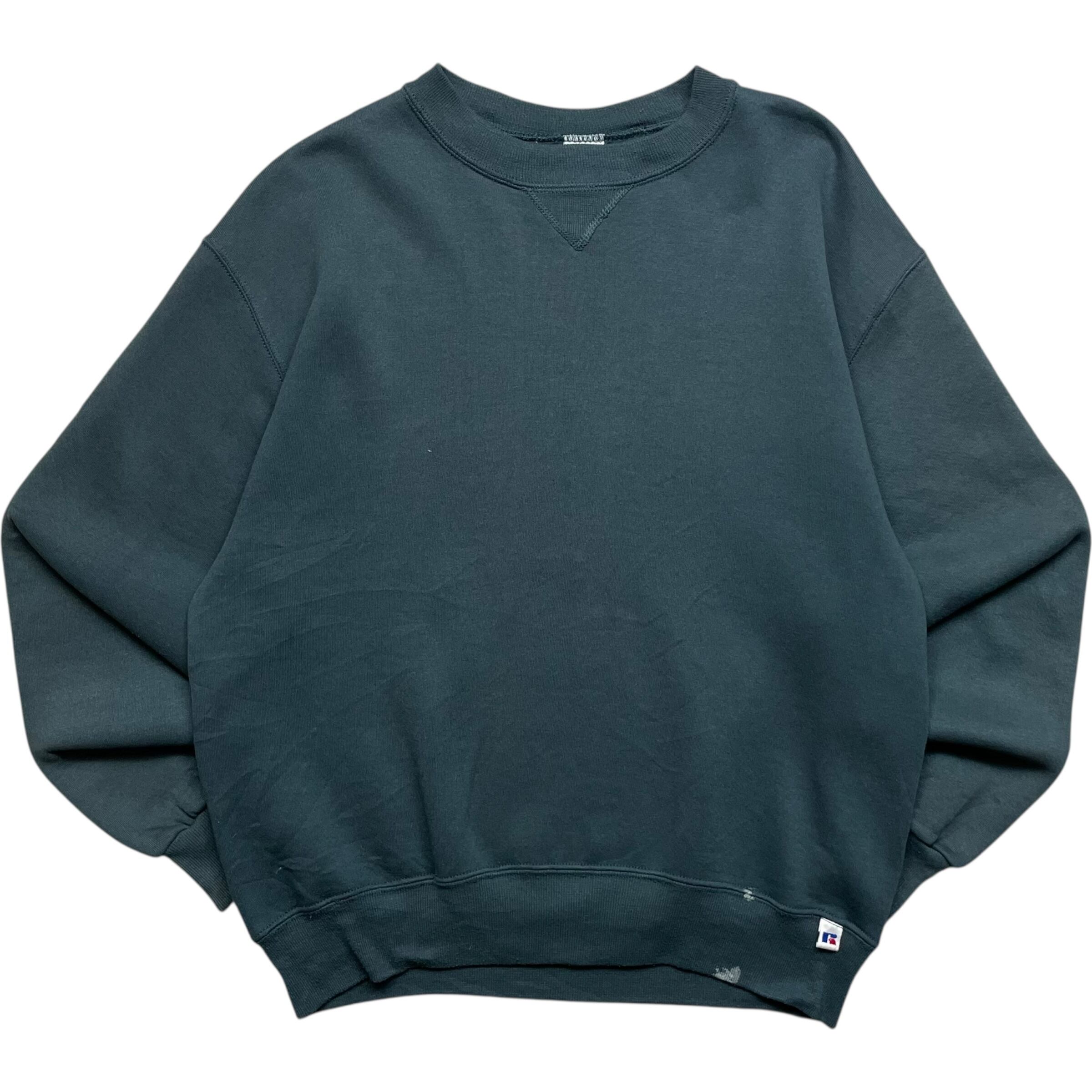 《M》russell athletic ラッセルアスレチック スウェット 前V 無地 USA製 90年代 vintage no.9140