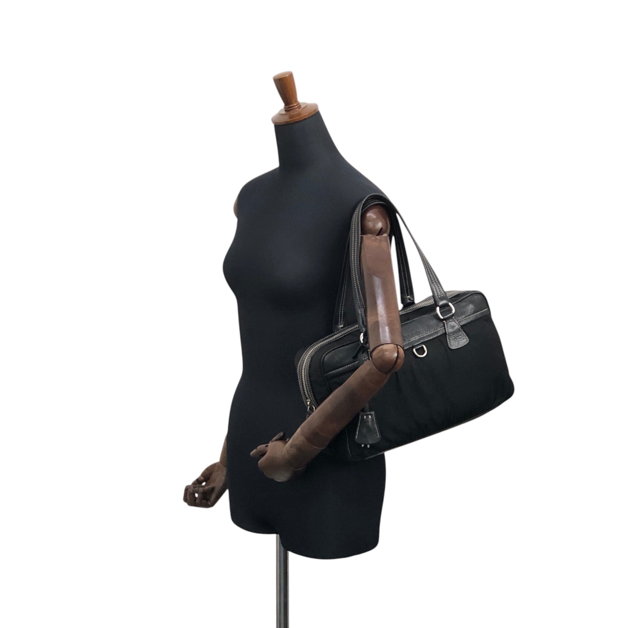 PRADA プラダ トートバッグ ブラック カデナ レザー ボストン vintage