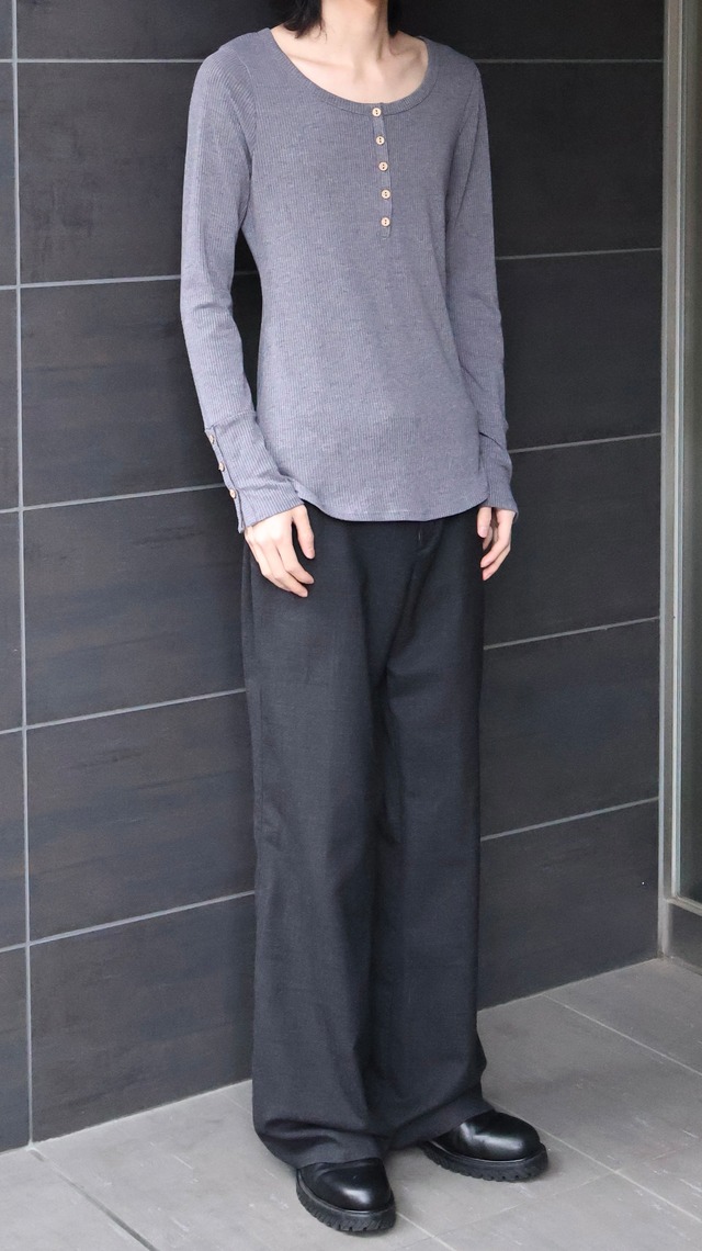 grey straight low rise slacks