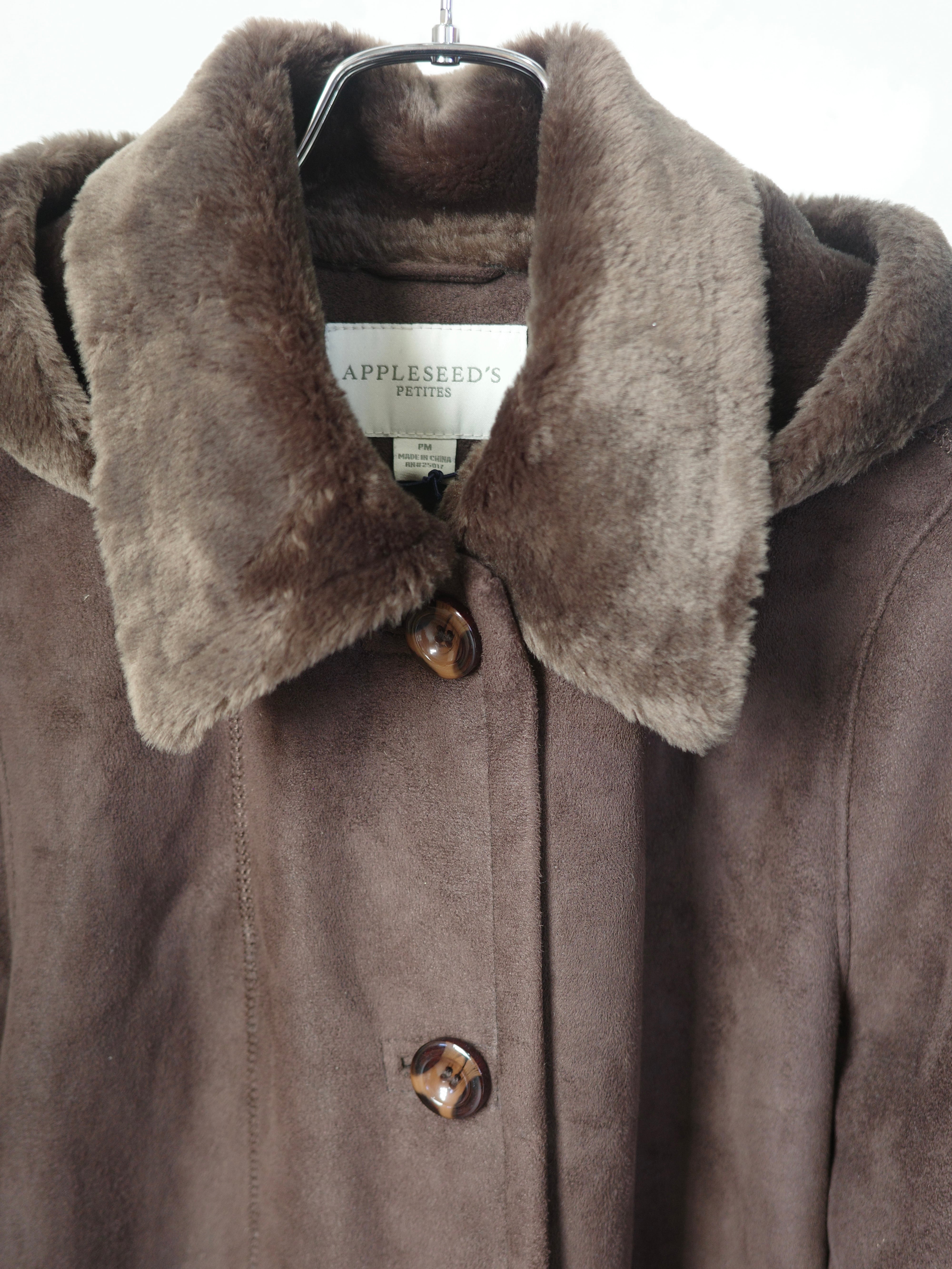 vintage〉fake suede brown coat | CherLife