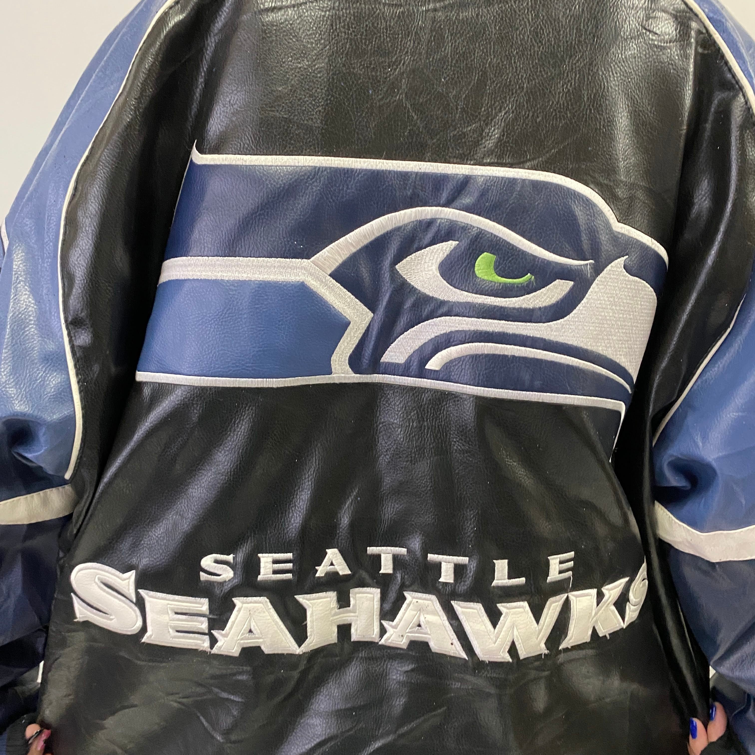 ビッグサイズ NFL シーホークス SEAHAWKS 刺繍 フェイクレザー 
