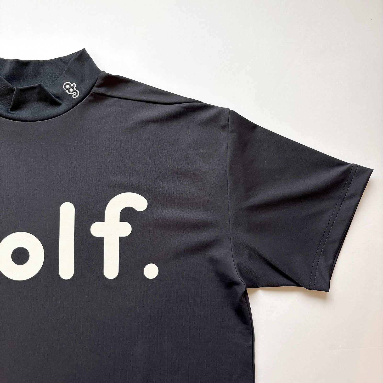 LOGO PRINT MOCK NECK SHIRT - CHARCOAL / BLACK - | 8G SHOOT WEBSTORE