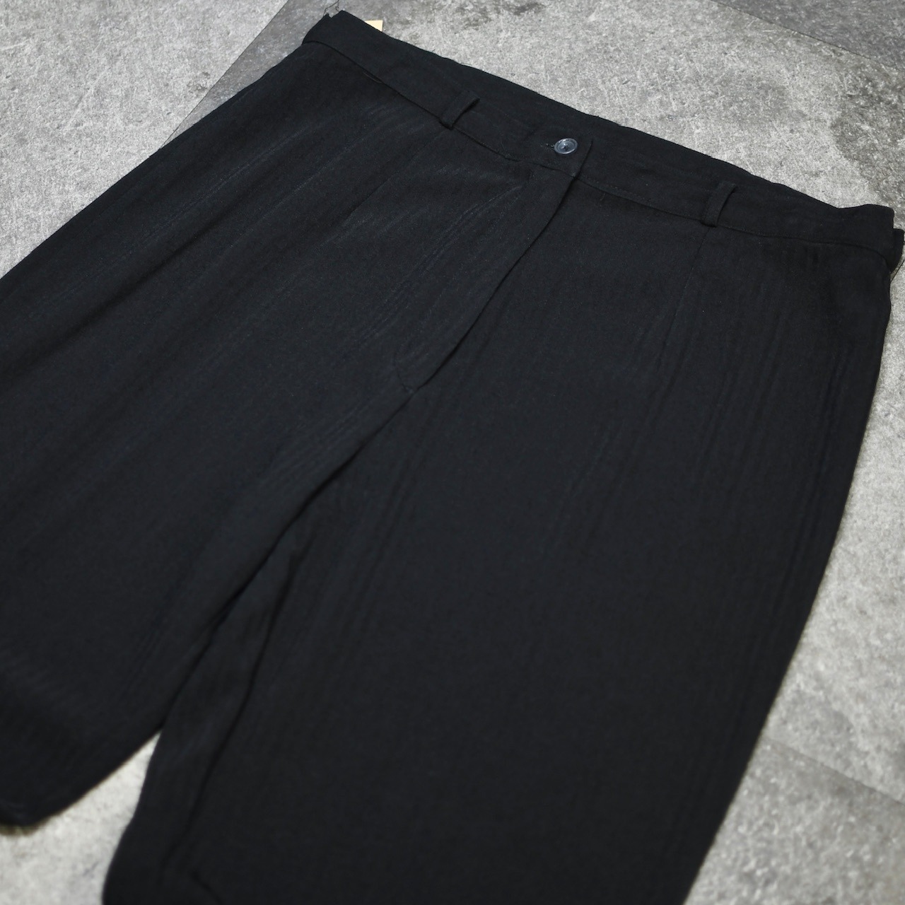 wide silhouette stripe sheer pants black