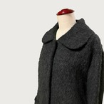 【モヘア】ビッグカラーが可愛い シャギー生地 ボアコート｜チャコールグレー｜サムネイル4