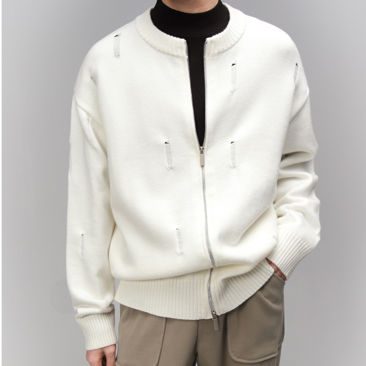 ダメージモックネックニット　TB1843・画像5