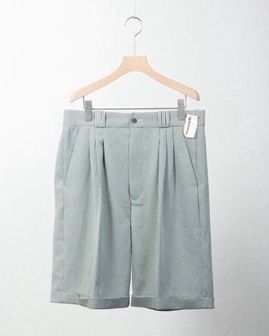 houndstooth patterned tuck slacks short trousers / DEAD STOCK