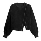 Slit sweatshirt and elastic waist skirt set(ME037)