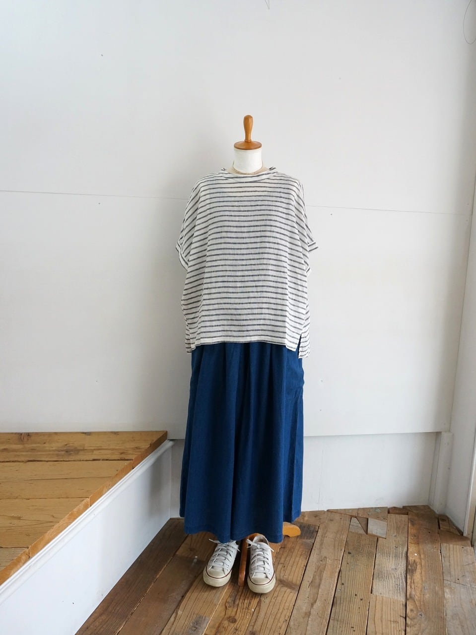 NATURAL LAUNDRY ナチュラルランドリー 先染めリネン ドルマンT
