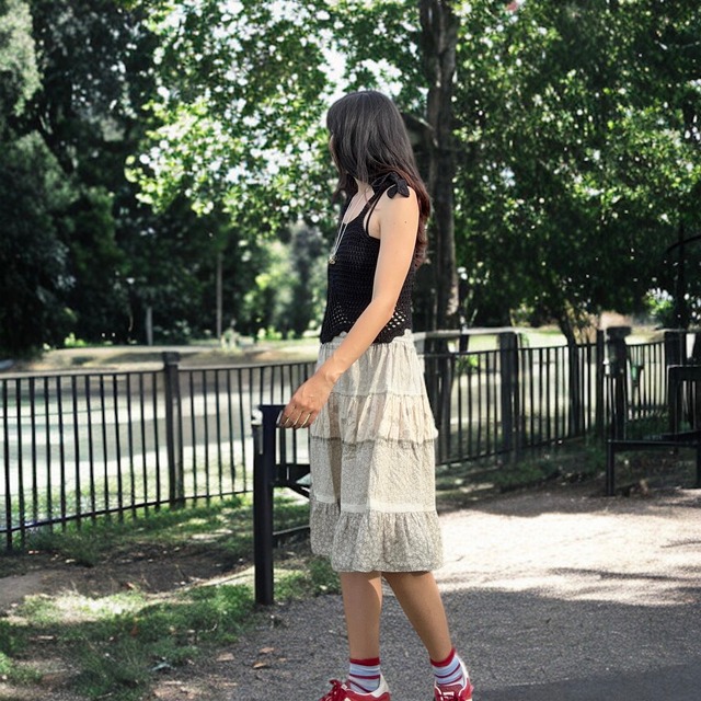 【LADIES】crochet shoulder ribbon tops