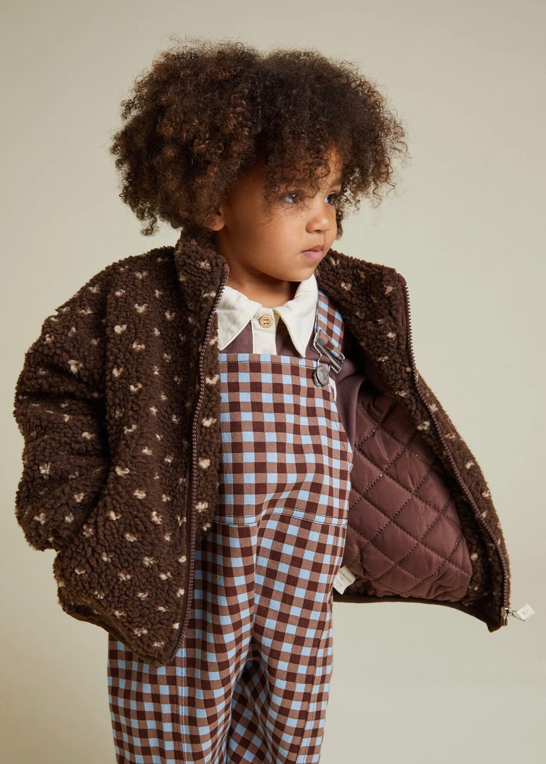 CLAUDE&CO/Drew Chocolate Spot Borg Jacket | PAY ID