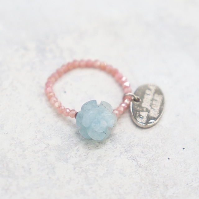 【Deep Sea Party】アクアマリン×ムーンストーン リング