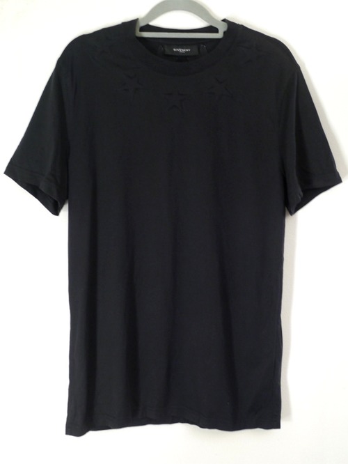 美品★GIVENCHY ジバンシィ メンズ ☆スターエンボスデザイン 半袖 Ｔシャツ カットソー 黒 S★ リカルド・ティッシ期のアイコン的モデル♪