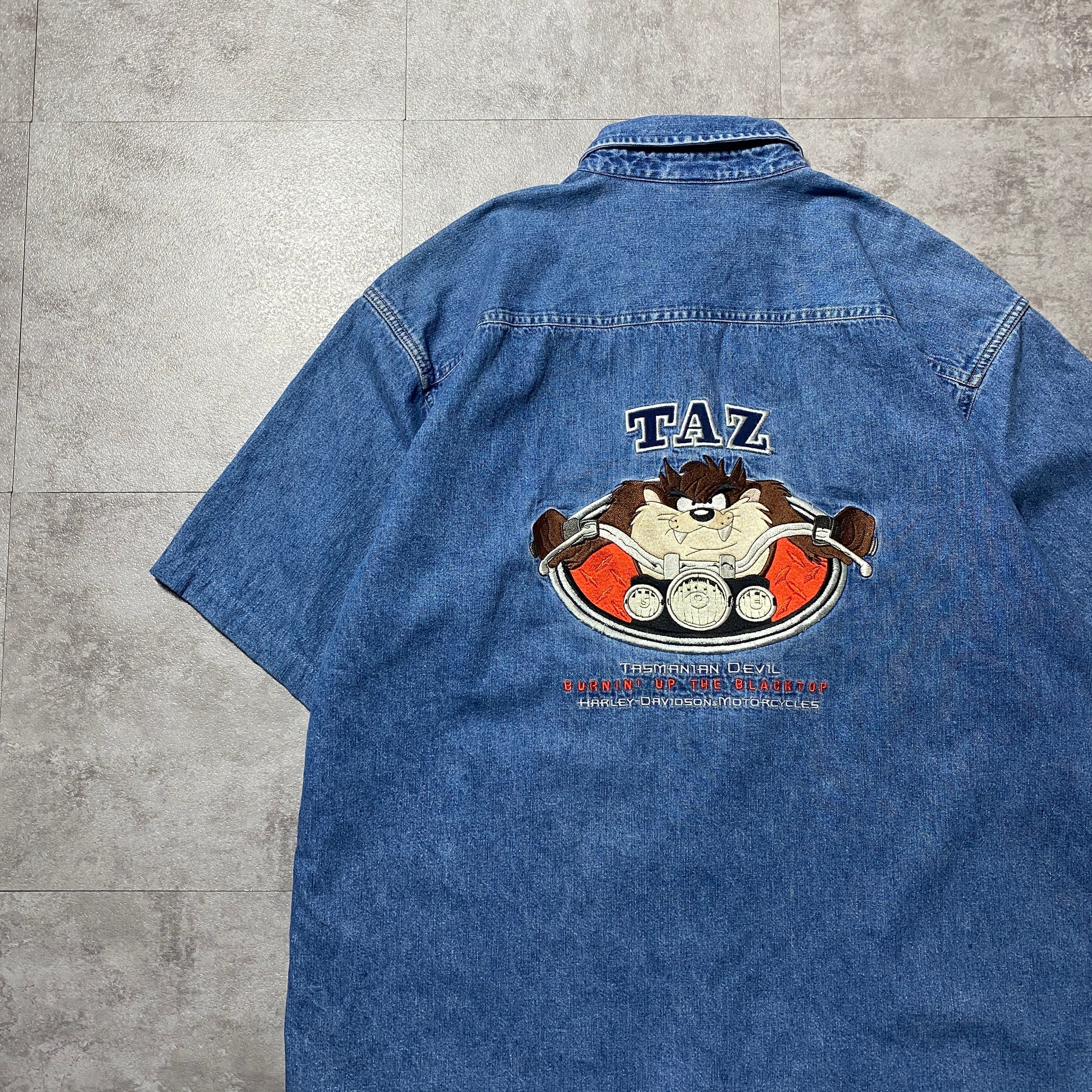 襟付き　ハーレーダビッドソン　ナイロンジャケット　ボア　着脱可　バック刺繍 中古・古着通販】HARLEY-DAVIDSON (ハーレーダビッドソン) バッグ刺繍