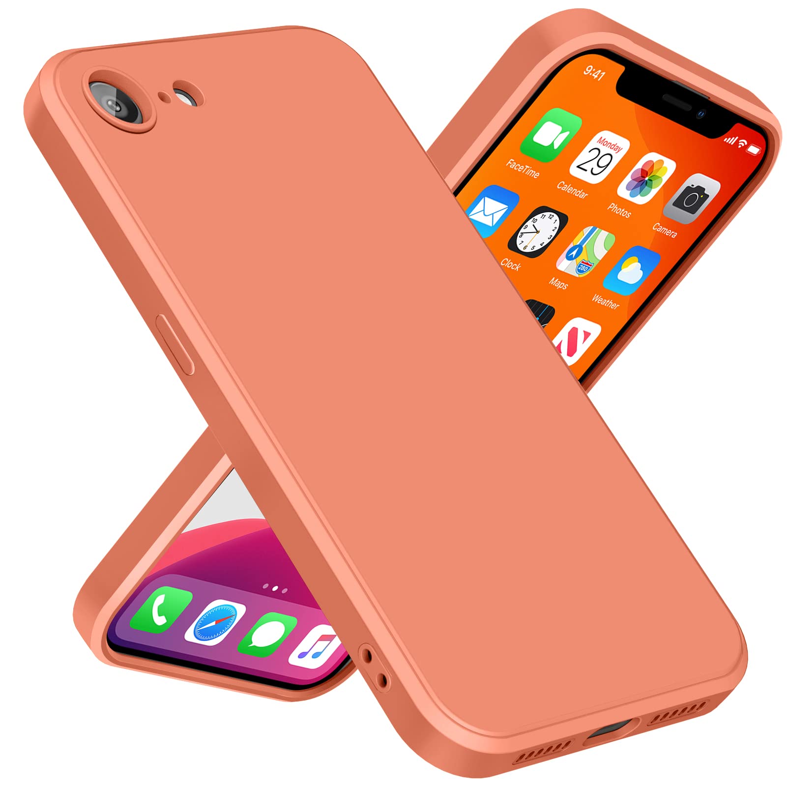 YULNCUZ 対応 iPhone SE 第3/2世代 ケース iPhone 7/8 対応 シリコン TPU ソフト 耐衝撃 薄型ケース 全面保護