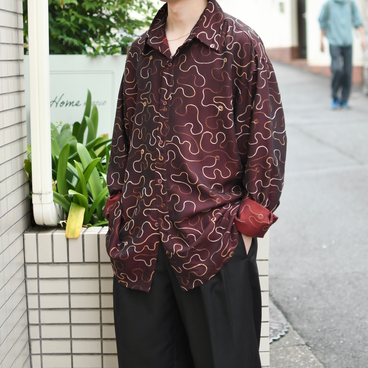 wave chain stitch design shirt