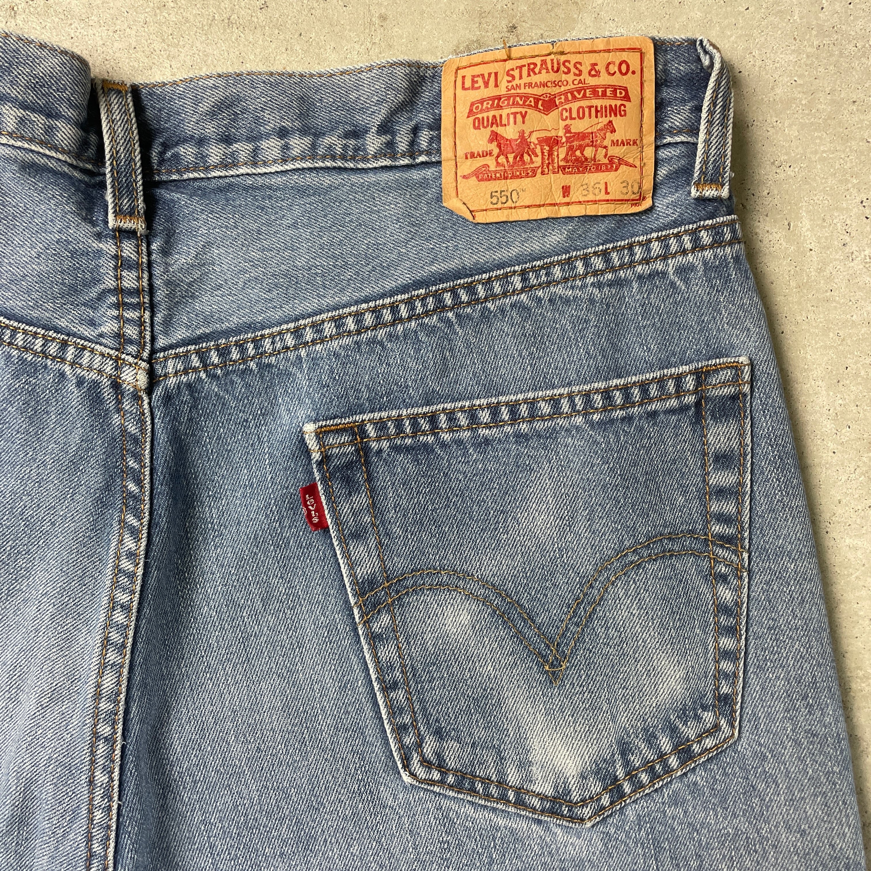 USA製Levis550 ワイドデニム バギーパンツ y2kヴィンテージW36 00年代 Levi's リーバイス 550 テーパード ワイド バギー デニムパンツ