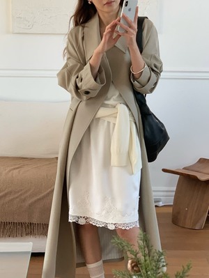 (予約) verveine / Mare stripe-lining trench coat