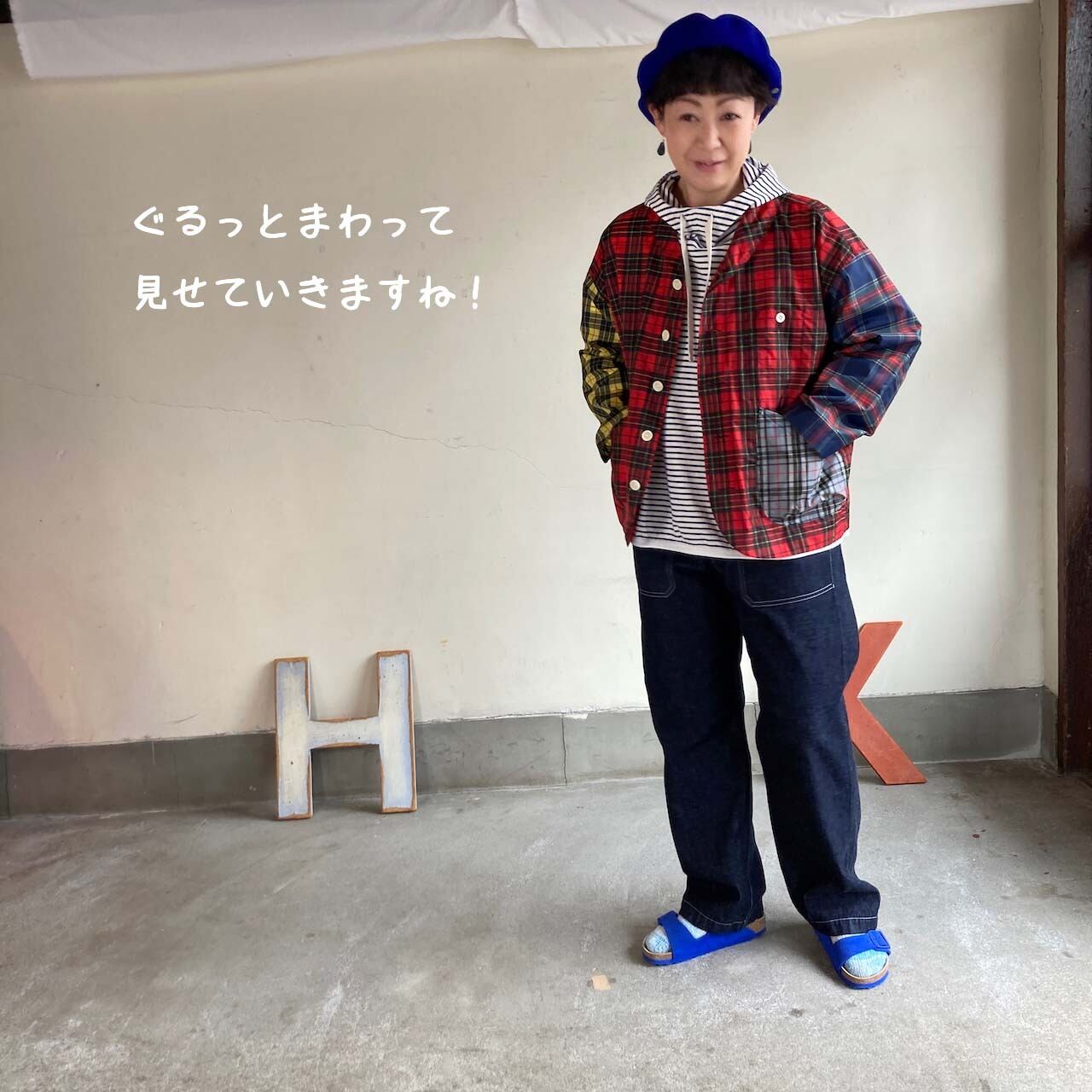 快晴堂カバージャケットネイビータータンチェック 快晴堂カバージャケットネイビータータンチェック