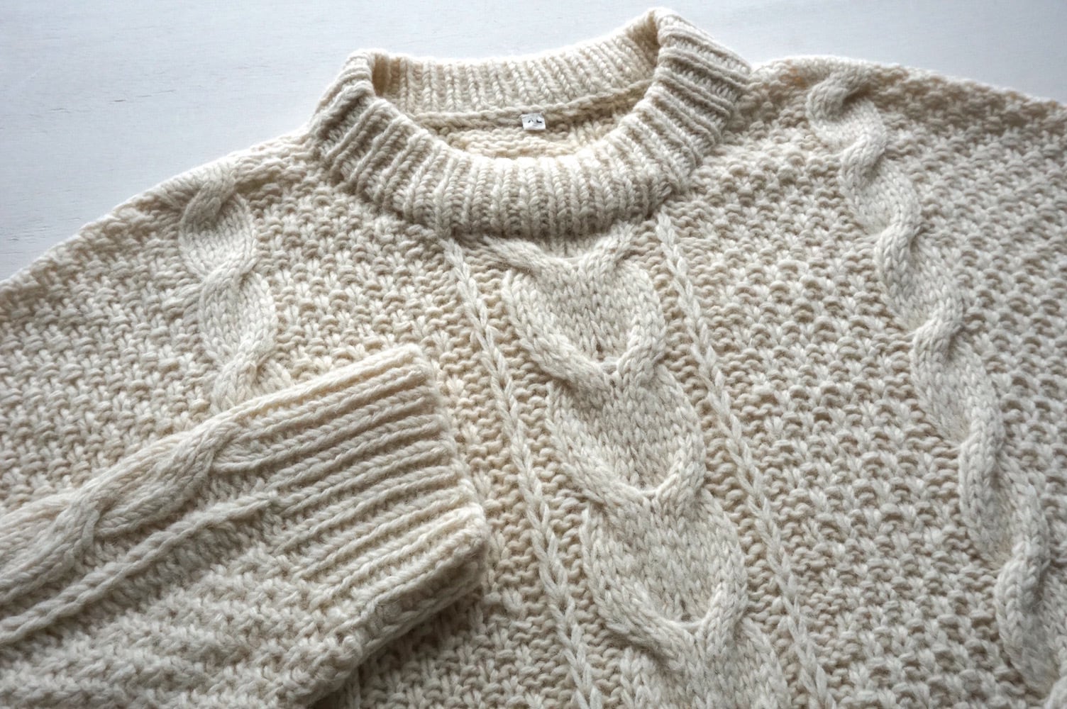 1990's アランニットセーター ビッグシルエット オフホワイト 表記(XL