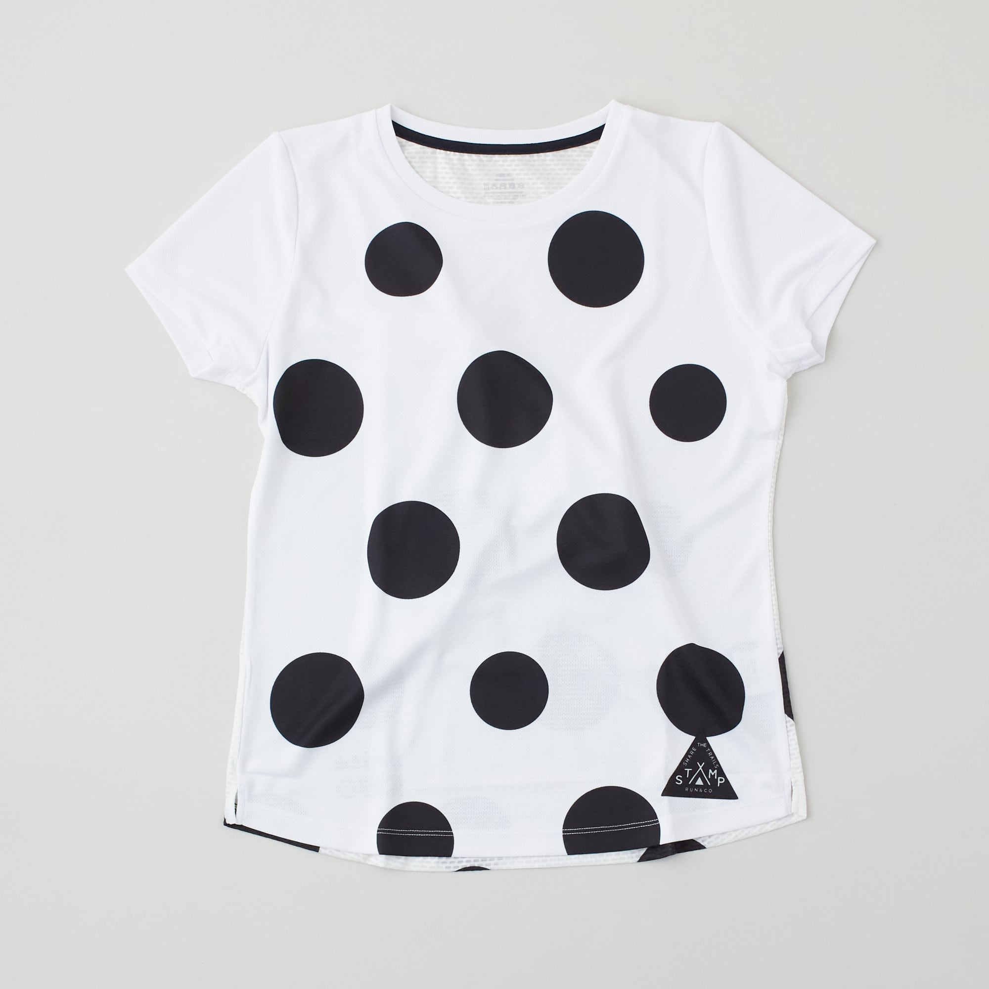 unite × STAMP RUN&CO コラボTシャツ 水玉(レディース)white × black ドット