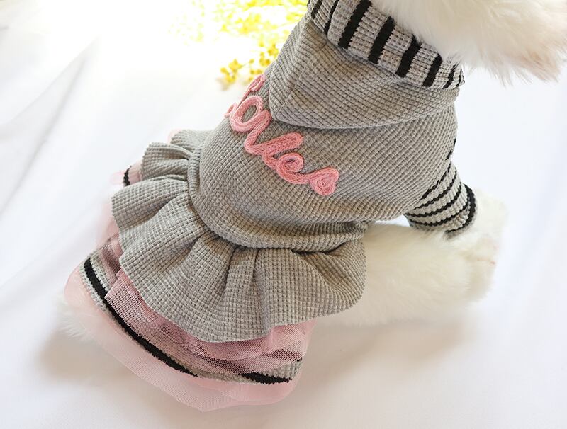 LOVEフードワンピース S ~ XL / 犬の服 犬服 ペット洋服 ドッグウェア ペット用品 小型犬 中型犬 onepiece22m