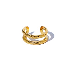 316L Hawaiian parallel ring［GOLD］#h24