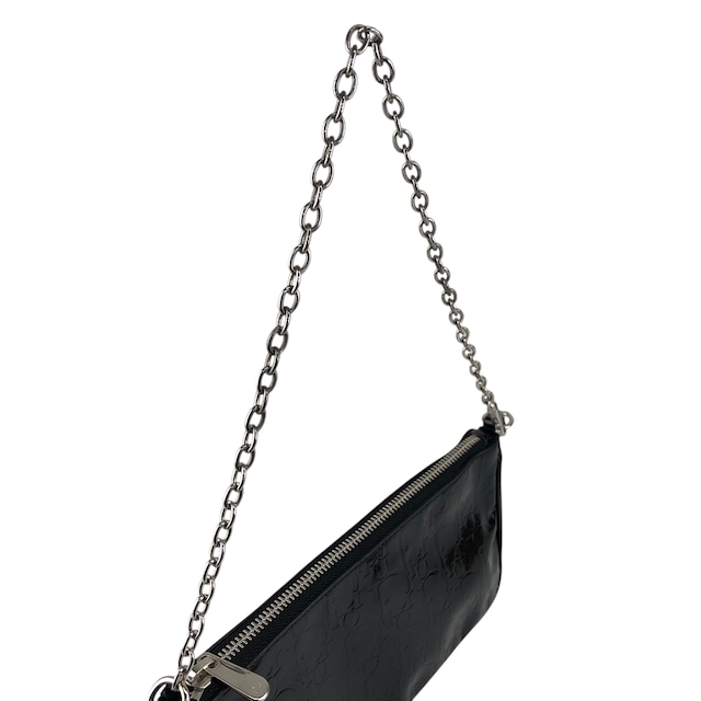 Christian Dior クリスチャン ディオール トロッター ハンドバッグ ブラック エナメル チェーン ミニバッグ vintage ヴィンテージ オールド 5zy6xf