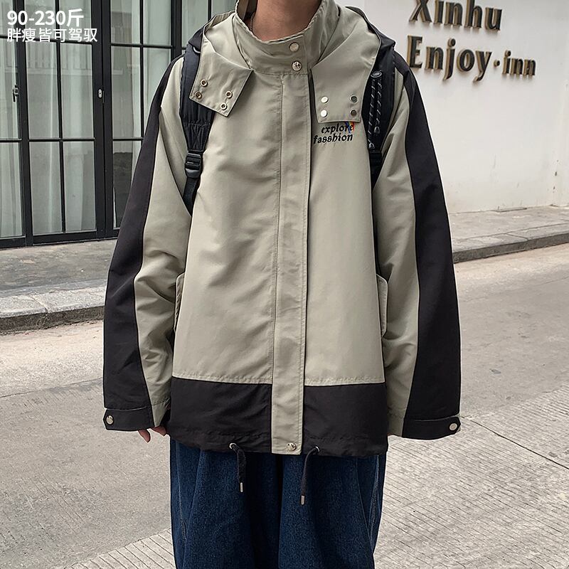 スタイルジャケット ルーズカラーフードスプリングオータム 大きめサイズ かわいい 春物 秋物 ヒップホッププラスサイズ7408097816