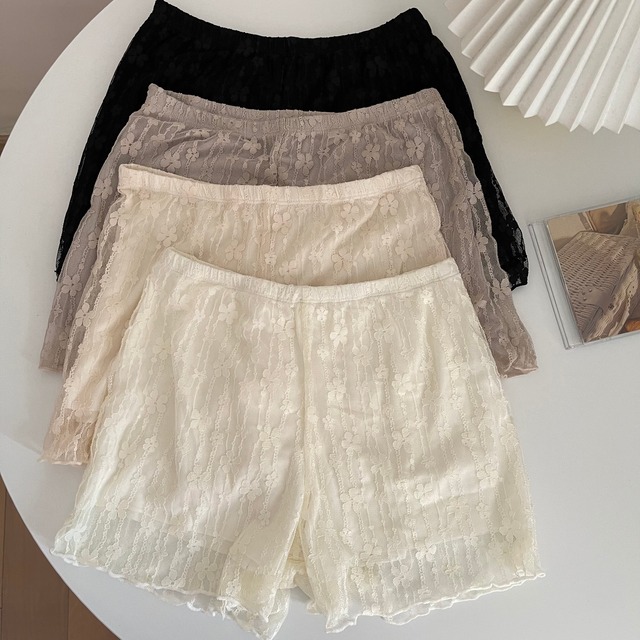 レースルーズサマーパンツ 薄手レギンス ショーツ 夏物 ブルマー YY-ファッション70202587942