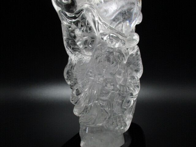 高級彫刻品　天然水晶龍　no,11