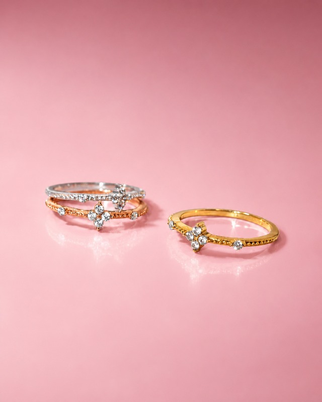 mini flower pinky ring