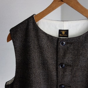 classic artisanal tweed vest / darkbrown