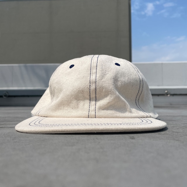 bulldog × JHAKX  / bulldog WHITE HAT/ NAVY stitch / bulldog WHITE / Cotton 85% Hemp 15%