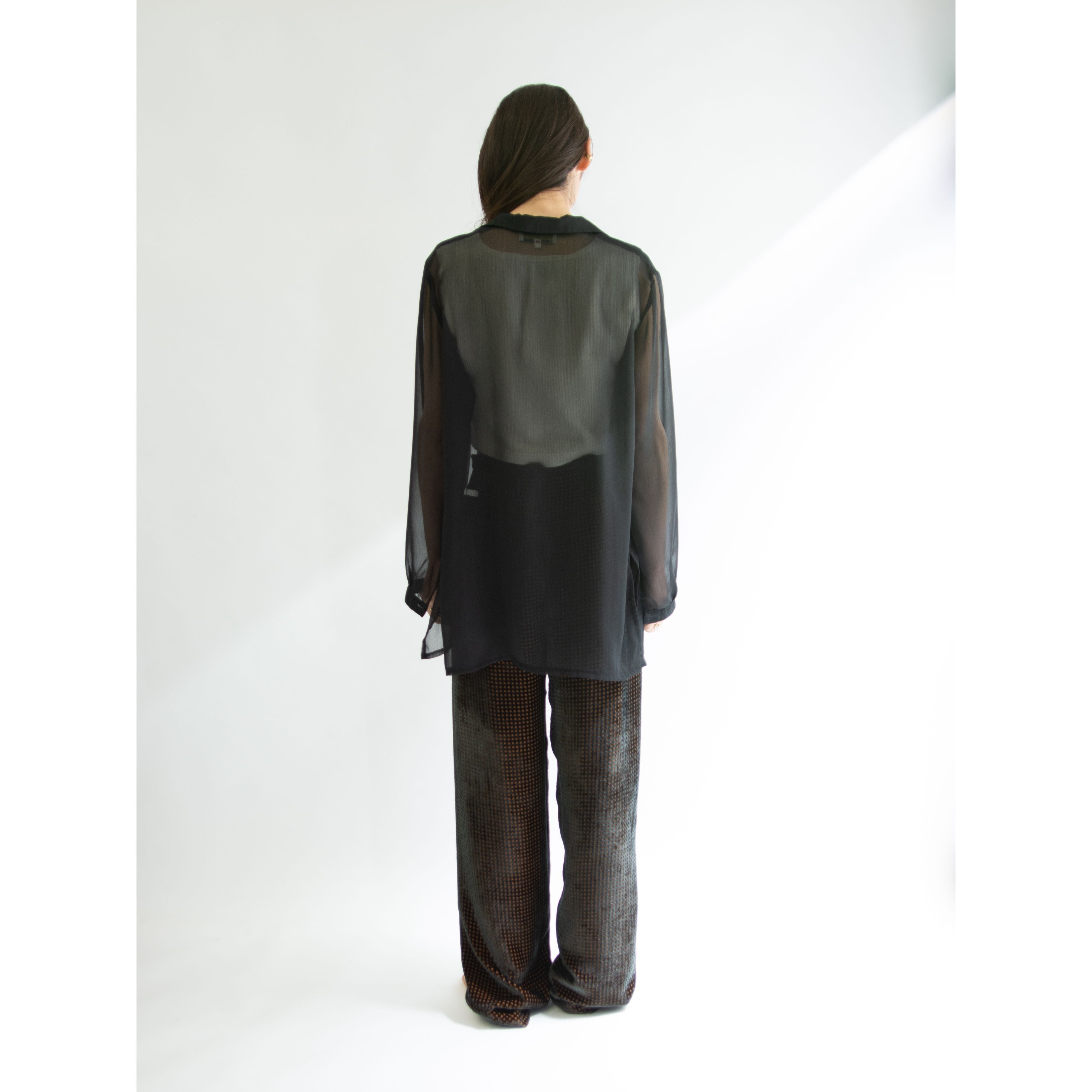 【Georges Franck】Polyester Oversized Sheer Blouse（オーバーサイズ ポリエステル シアーブラウス）