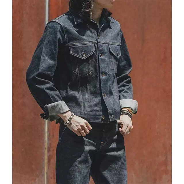 Front pocket design denim jacket P726