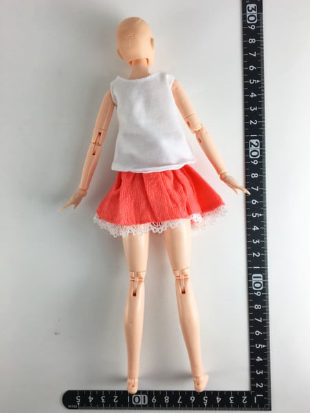 ドール服 1/6 女性用27 バタフライTシャツ&スカート TBS075WHE MW - 画像2