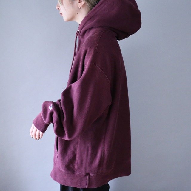 "Champion" bordeaux color over silhouette reverse wave sweat parka