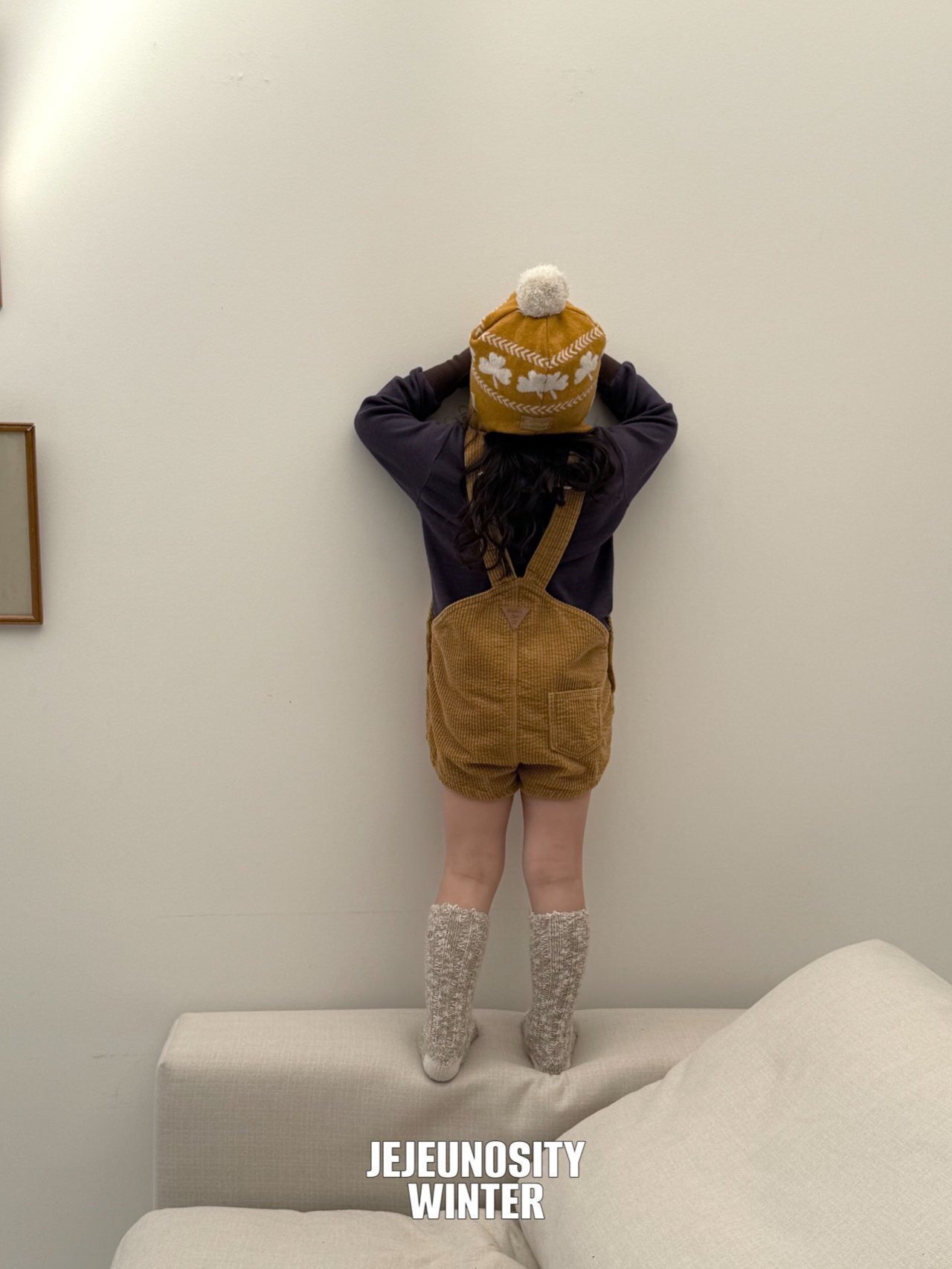 【即納】【JEJEUNOSITY】コーデュロイショートオーバーオール マスタード 80〜120cm 2025 WINTER 韓国子供服 - 4