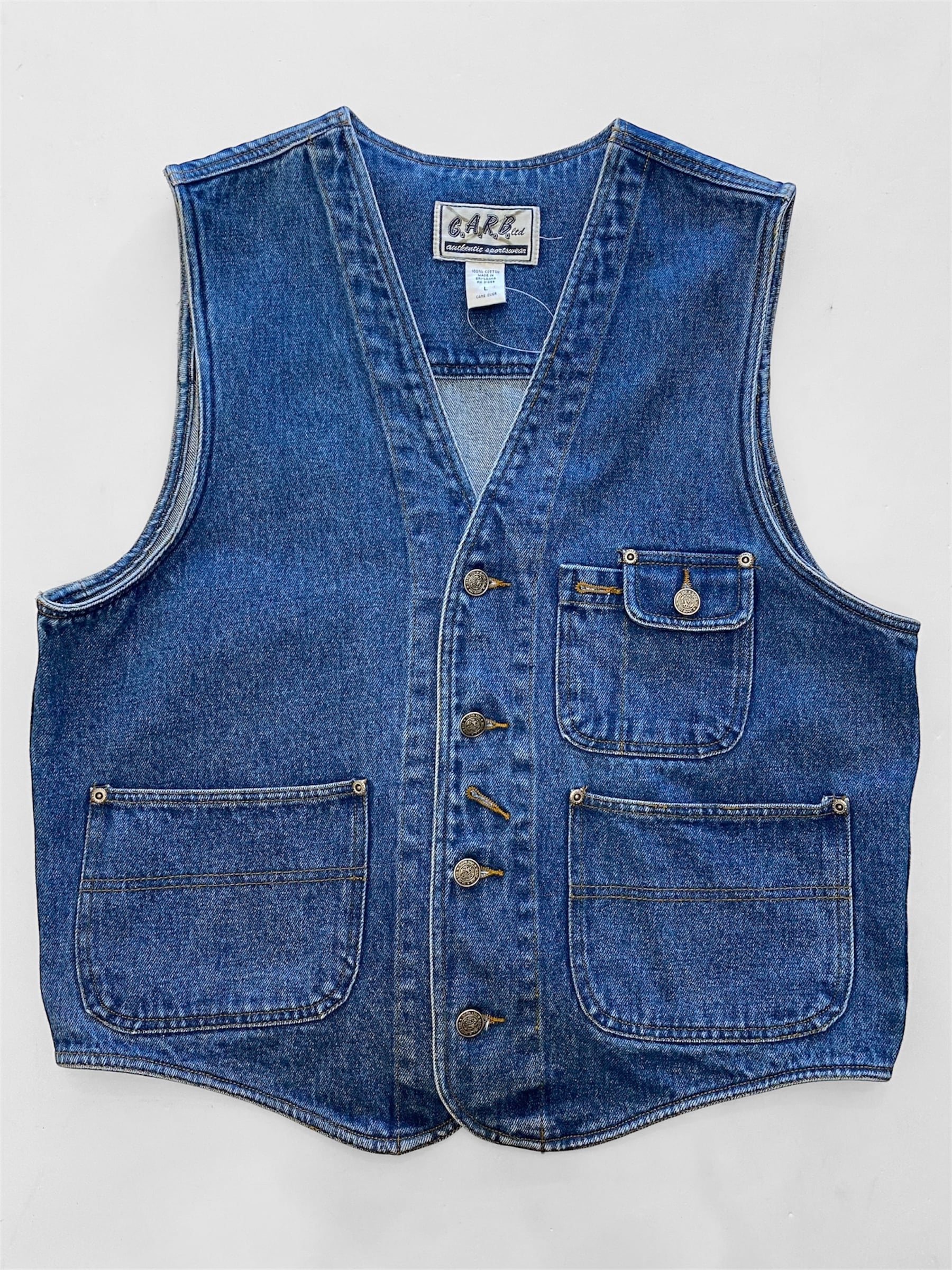 90s "G.A.R.B" Ltd denim vest デニムベスト [L]