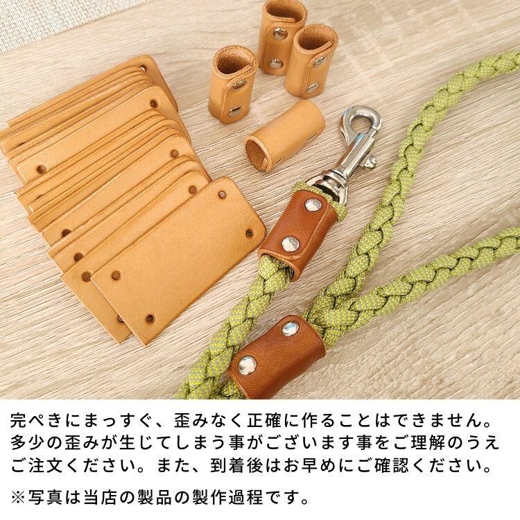 お散歩リード 120cm パラコード リード 犬 引き紐 / ベージュ革 みかん