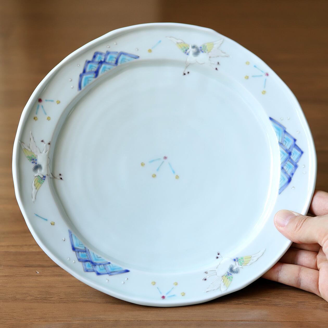 藍水「ペガサス 8寸皿」 うつわ藍水 波佐見焼 直径約25cmの