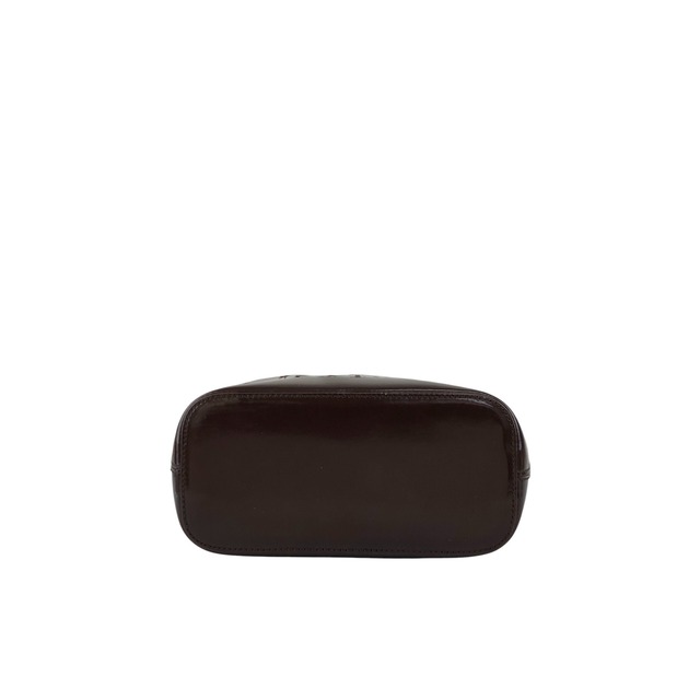 CELINE セリーヌ ショルダーバッグ ブラウン ロゴ カットアウト エナメル 巾着 vintage ヴィンテージ オールド sjvk4h