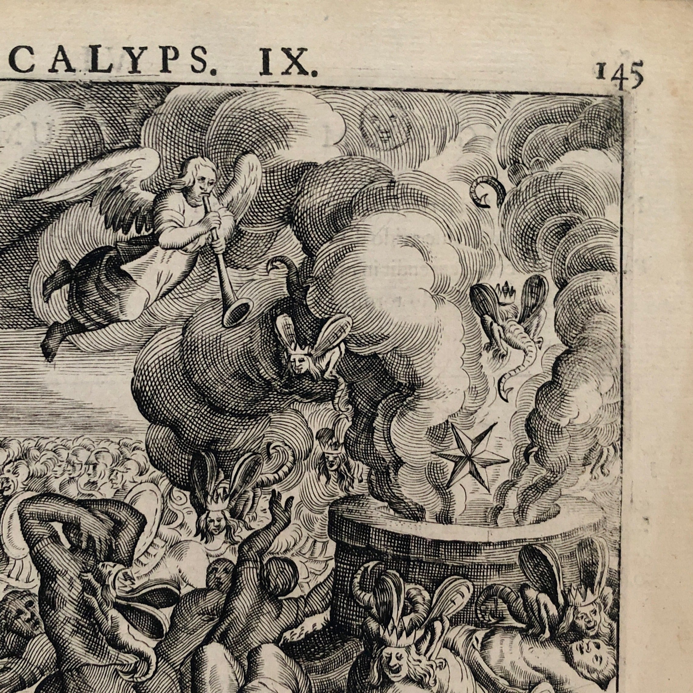 銅版画「黙示録のラッパ吹き」 | メルキュール骨董店