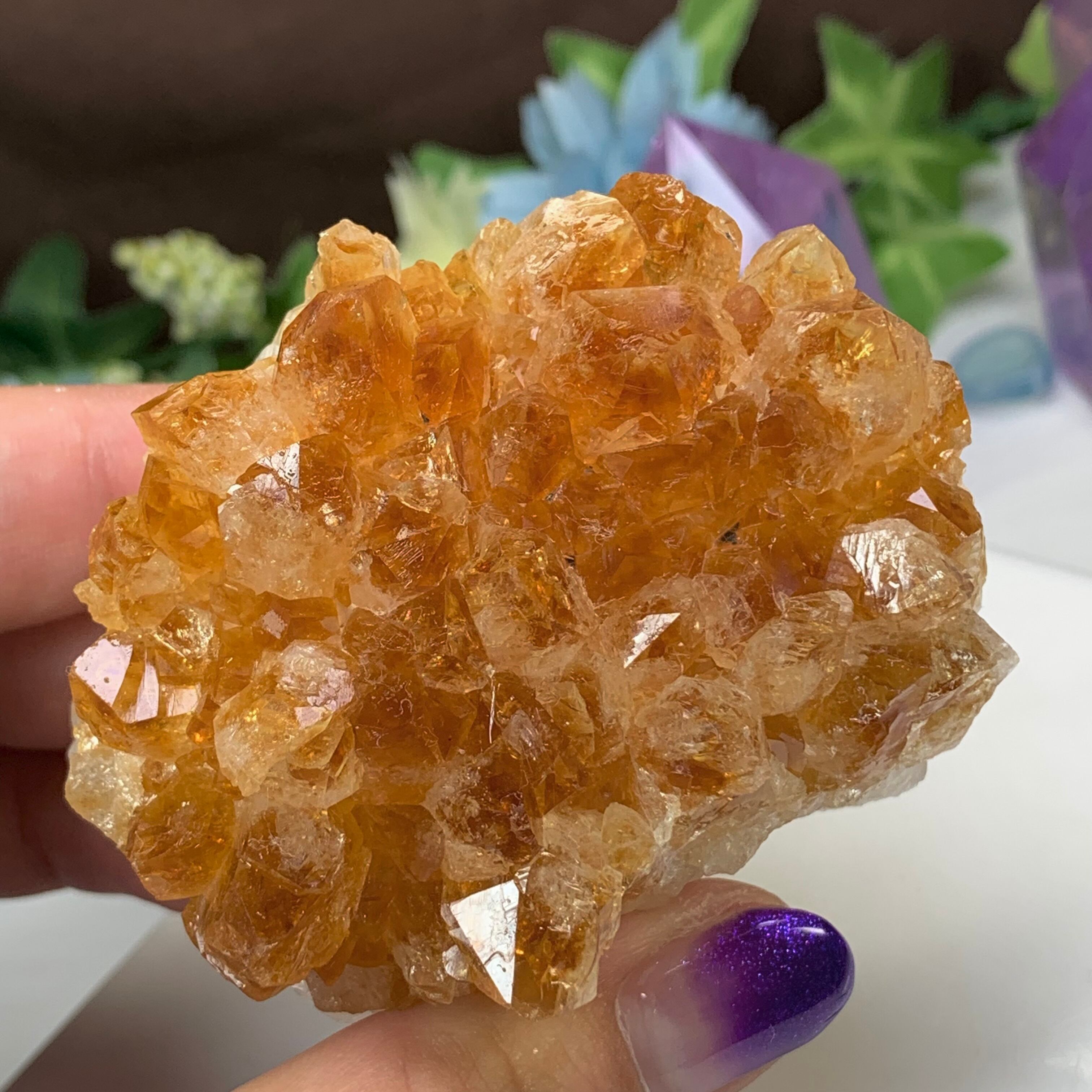 透明度有り☆結晶美☆ディープシトリン原石クラスター 1.可愛いディープシトリン原石クラスター | Naturaltreasure