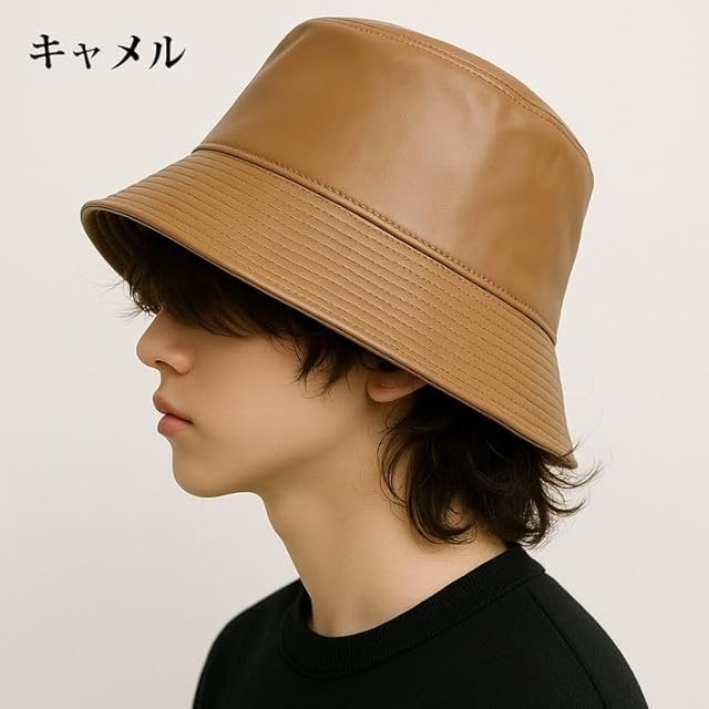 在庫セール』[LTG] 本革 レザー バケットハット 帽子 メンズ