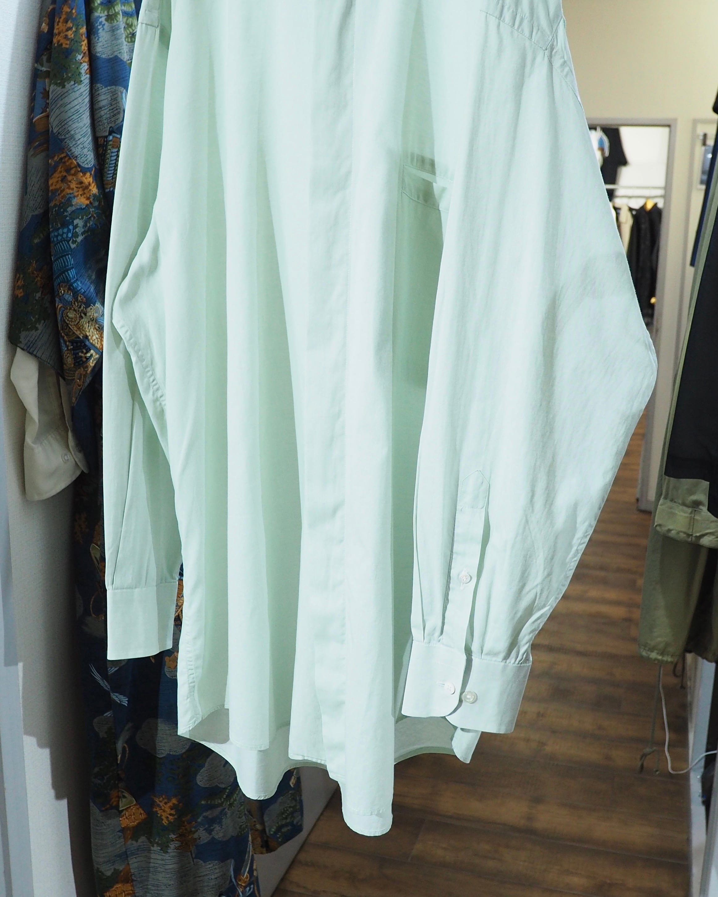 1990s " PAL ZILERI - Made in Italy " Pastel Mint Green Color vintage Dress shirt