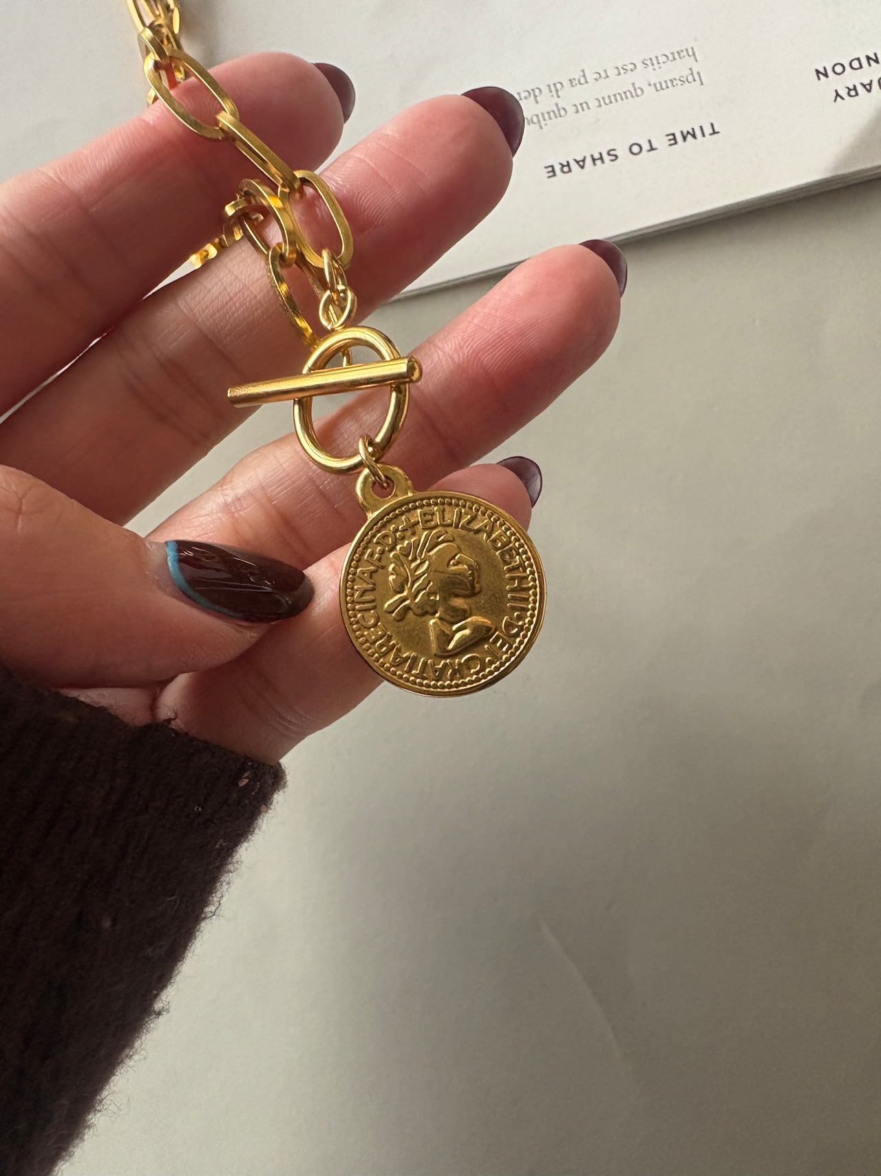 coin gold necklace