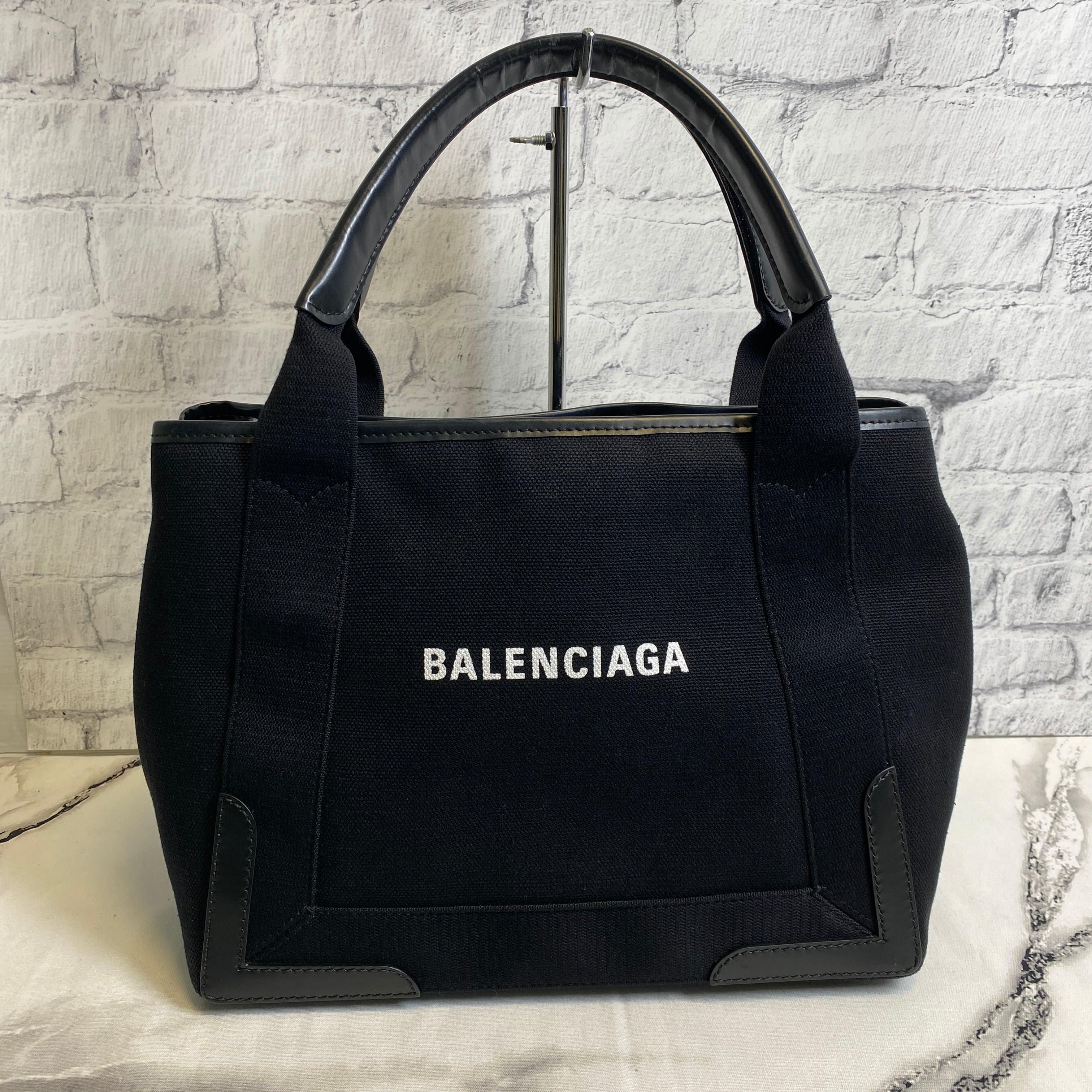 美品BALENCIAGA バレンシアガ トートバッグ ネイビーカバス バッグ ...